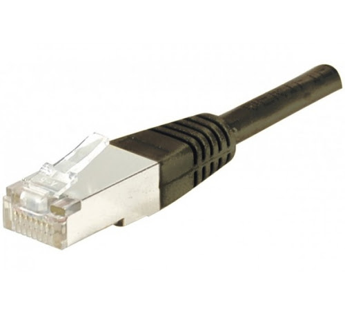 Cordon RJ45 CAT 6 F/UTP noir - 0,5 m - Connectique réseau - 0