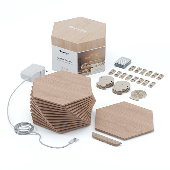 Nanoleaf Elements Hexagons Starter Kit - 13 pièces  (NL52-K-3002HB-13PK) - Achat / Vente Objet connecté / Domotique sur Cybertek.fr - 5