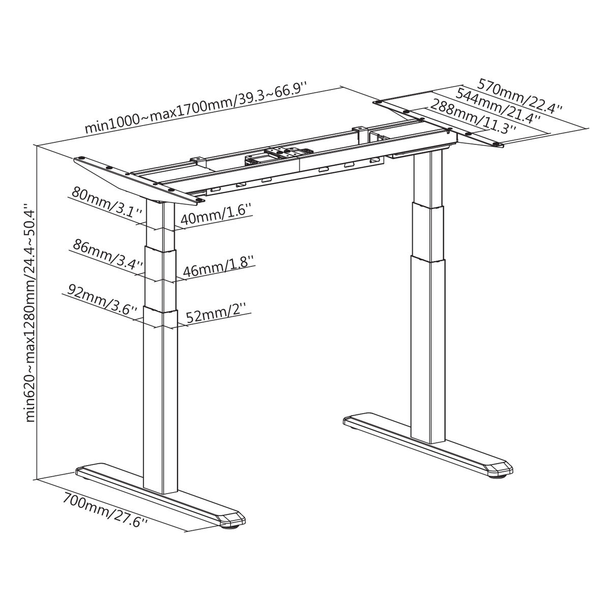 Kimex International Motorisé assis-debout plateau blanc/Pied gris 120x75cm - 150-2412K2  (150-2412K2) - Achat / Vente Bureau sur Cybertek.fr - 2