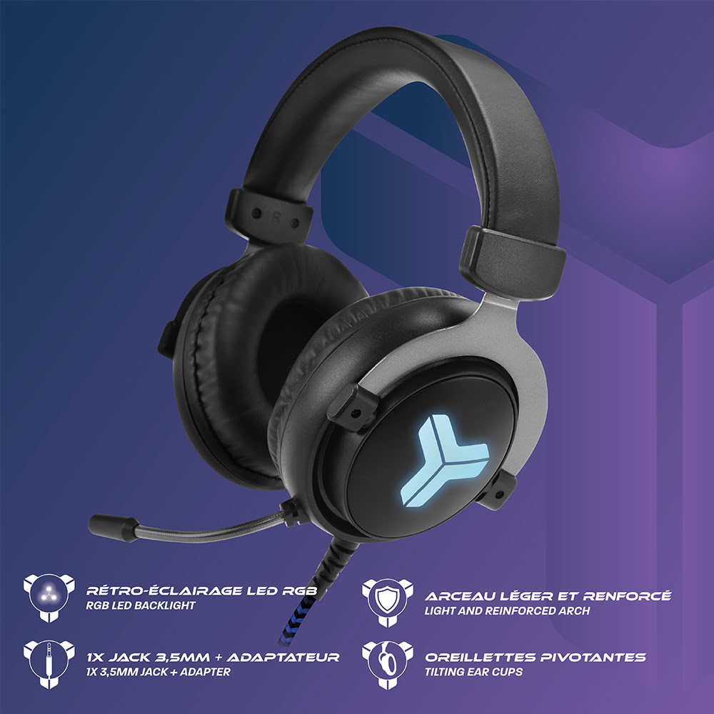 ELYTE HY-300 Stereo RGB - Micro-casque - Cybertek.fr - 5