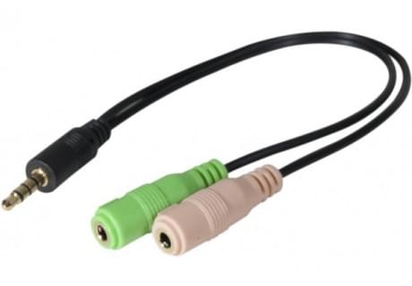 Connectique TV/Hifi/Video Cybertek Adaptateur Jack 3.5 (3pts) vers micro et casque