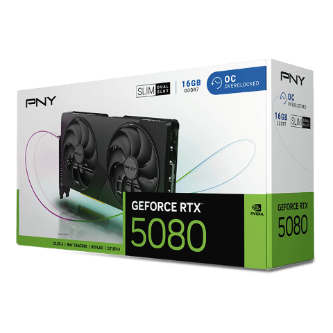 PNY GeForce RTX 5080 16Go Slim Dual Fan Overclocked - Carte graphique - 7