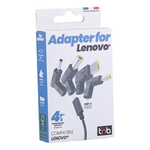 T'nB 4 Embouts chargeurs USB-C vers LENOVO - Noir (CHTIPLNV) - Achat / Vente Chargeur sur Cybertek.fr - 1