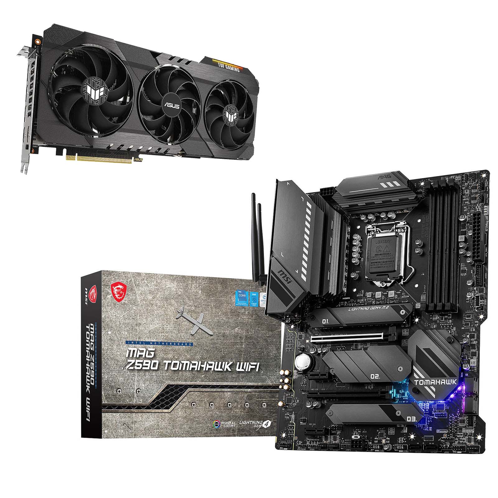 Pack Z590 TOMAHAWK WiFi + TUF-RTX3070-O8G-GAMING - Cybertek.fr - 0