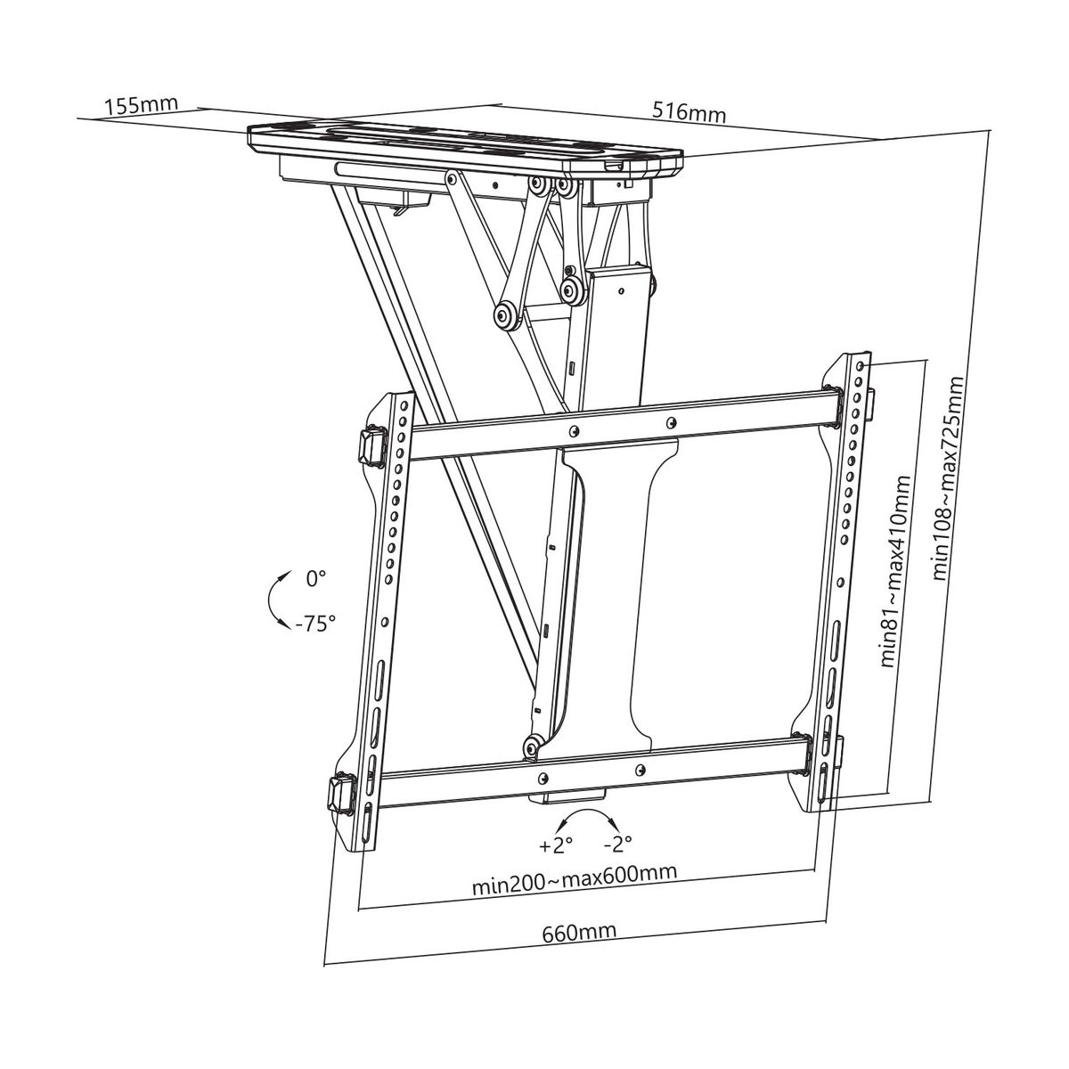 Support Motorisé Plafond 32-70 - max 50kg