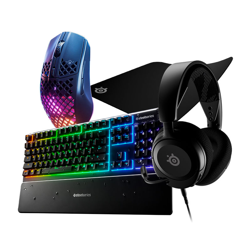 SteelSeries Arctis Nova 1 - Apex 3 - Aerox 3 Onyx Sans Fil - QCK M (61606+64799+62612+63004) - Achat / Vente Pack Peripheriques sur Cybertek.fr - 0