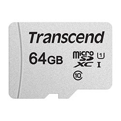 Transcend Micro SDHC 64Go Class 10 + Adapt TS64GUSD300S-A