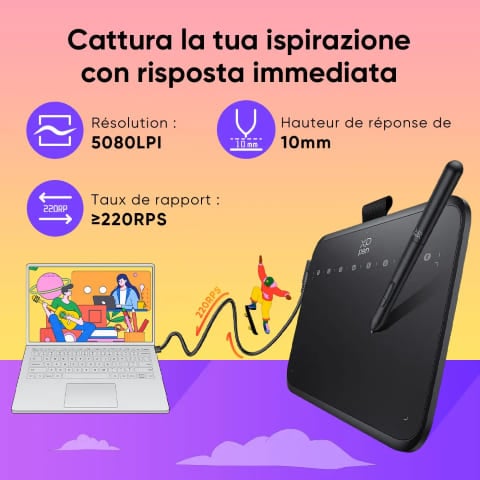 XPPEN Deco  640 5080LPI/6"/Noir - Tablette graphique XPPEN - 3