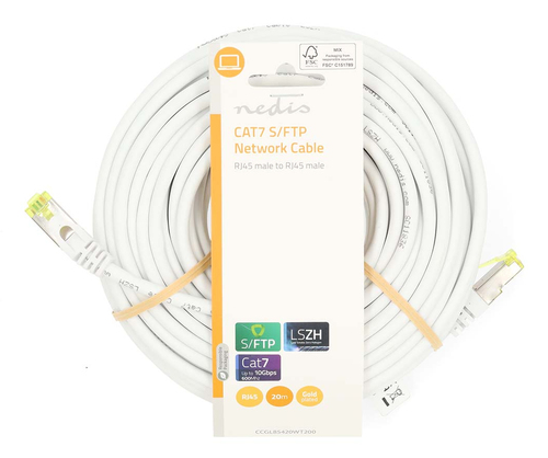 Câble RJ45 CAT7 S/FTP mâle/mâle - 0.50m - Blanc - 2