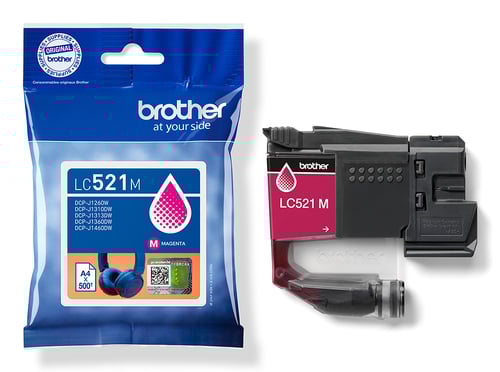 Cartouche d'encre LC521M - Magenta pour imprimante Jet d'encre Brother - 1