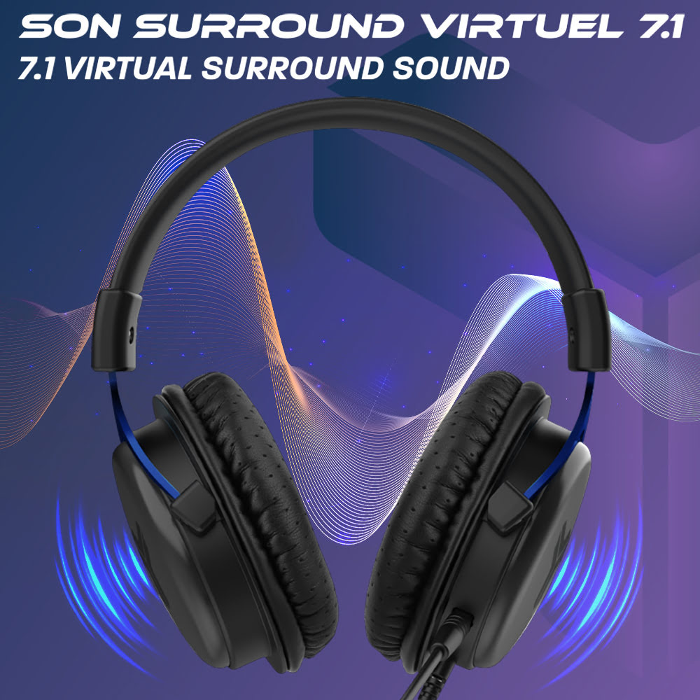 ELYTE HY-500 7.1 USB Gaming 7.1 Surround Noir - Micro-casque - 5