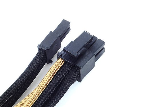 Cable tressé PCIe-6+2-Pin CPU - 250mm GOLD/Black - Connectique PC - 4