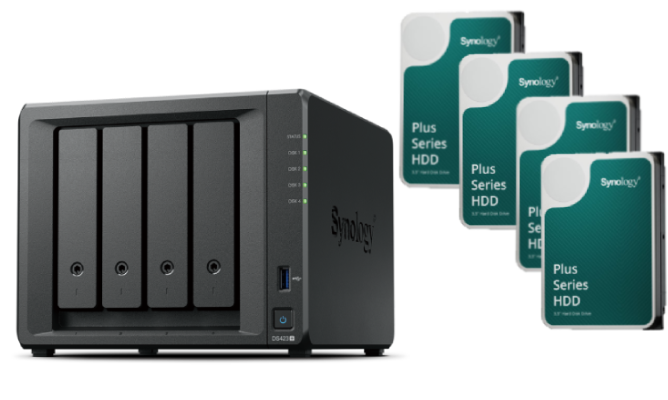 Synology DS423+ - 4 Baies avec 4 Disques de 8To# - Serveur NAS - 0