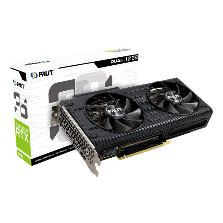 Carte graphique Palit RTX 3060 Dual LHR - RTX3060/12Go/HDMI/DP