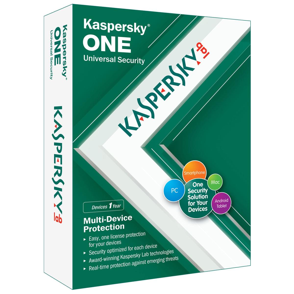 Kaspersky ONE - Universal Security - 1 An / 5 Postes - Logiciel sécurité - 0