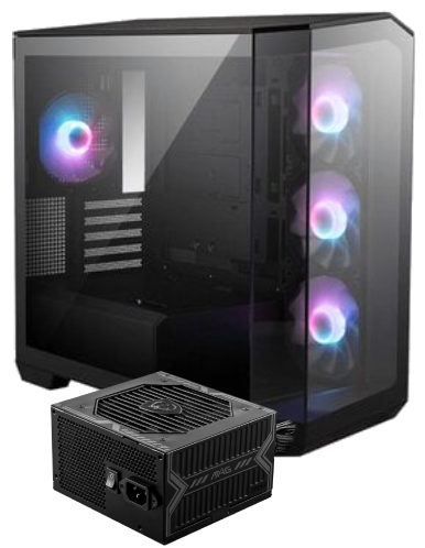 MSI MAG PANO M100R PZ Noir + MAG A650BN Noir# Noir - Boîtier PC - 0