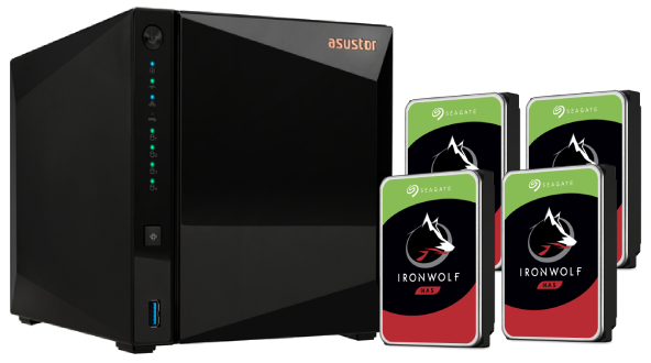 Serveur NAS Asustor AS3304T v2 - 4 baies avec 4 disques de 8T IronWolf Cybertek