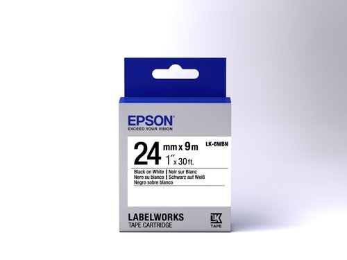 TAPE LK-6WBN STD BLK-/WHT 24/9 pour imprimante Ruban Epson - 1