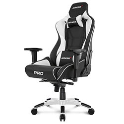 AKRacing Master Pro Blanc - Noir/Blanc/Simili Cuir/4D