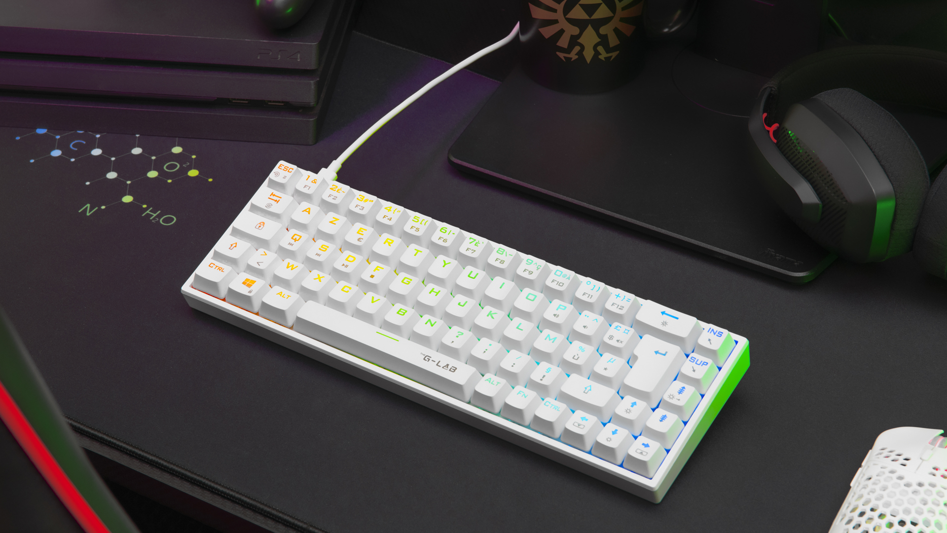 The G-LAB Keyz Titanium 65% RGB/Filaire/Blanc - Clavier PC - 4