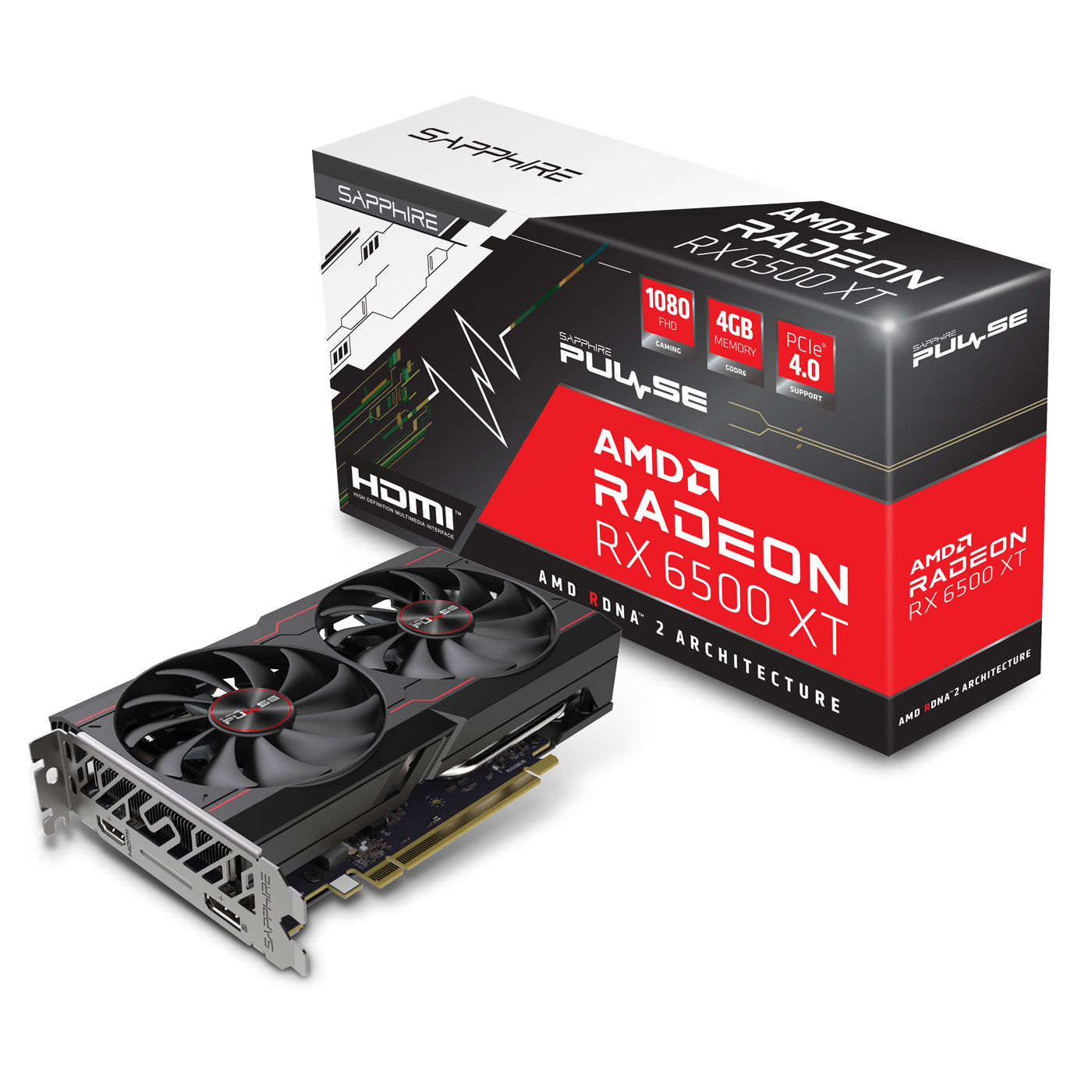 Sapphire Pulse RX 6500 XT GAMING OC 4GB - Carte graphique - 0