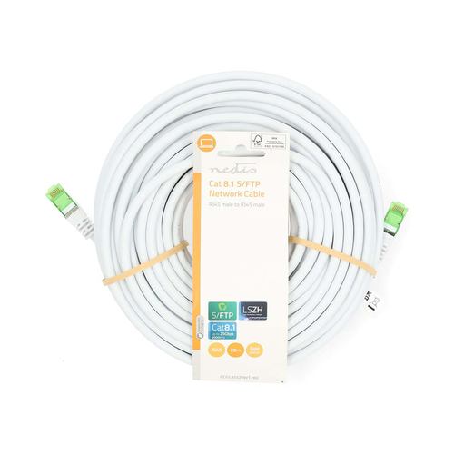 Câble RJ45 CAT8.1 S/FTP mâle/mâle - 20m - Blanc - 2