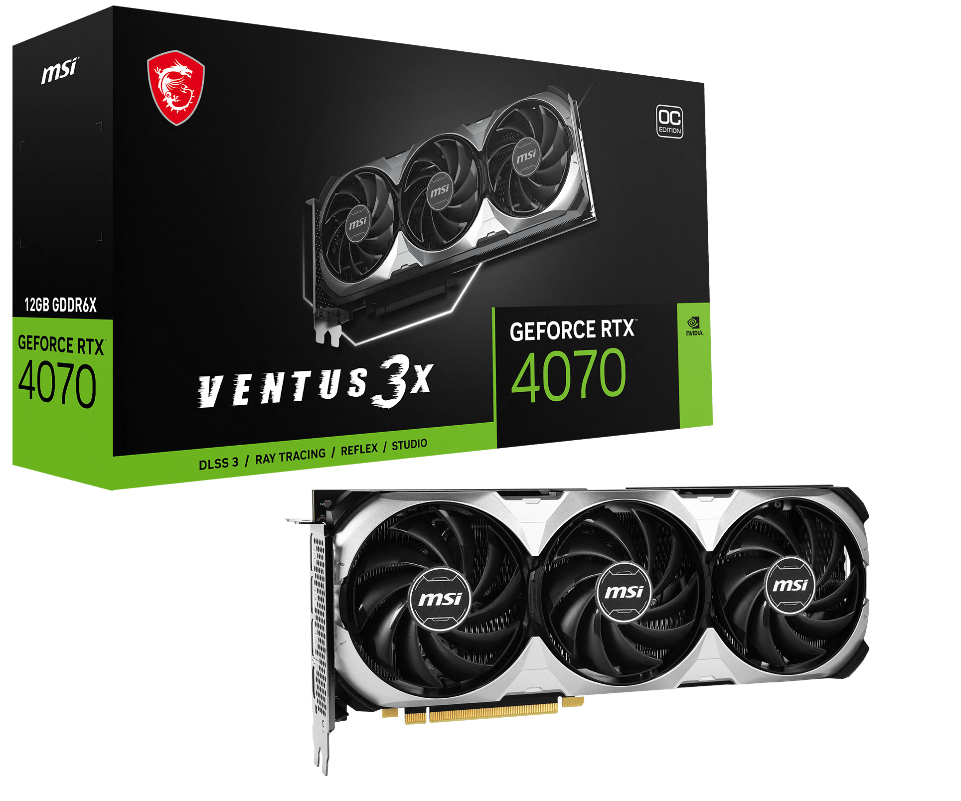 MSI GeForce RTX 4070 VENTUS 3X 12G OC  - Carte graphique MSI - 0