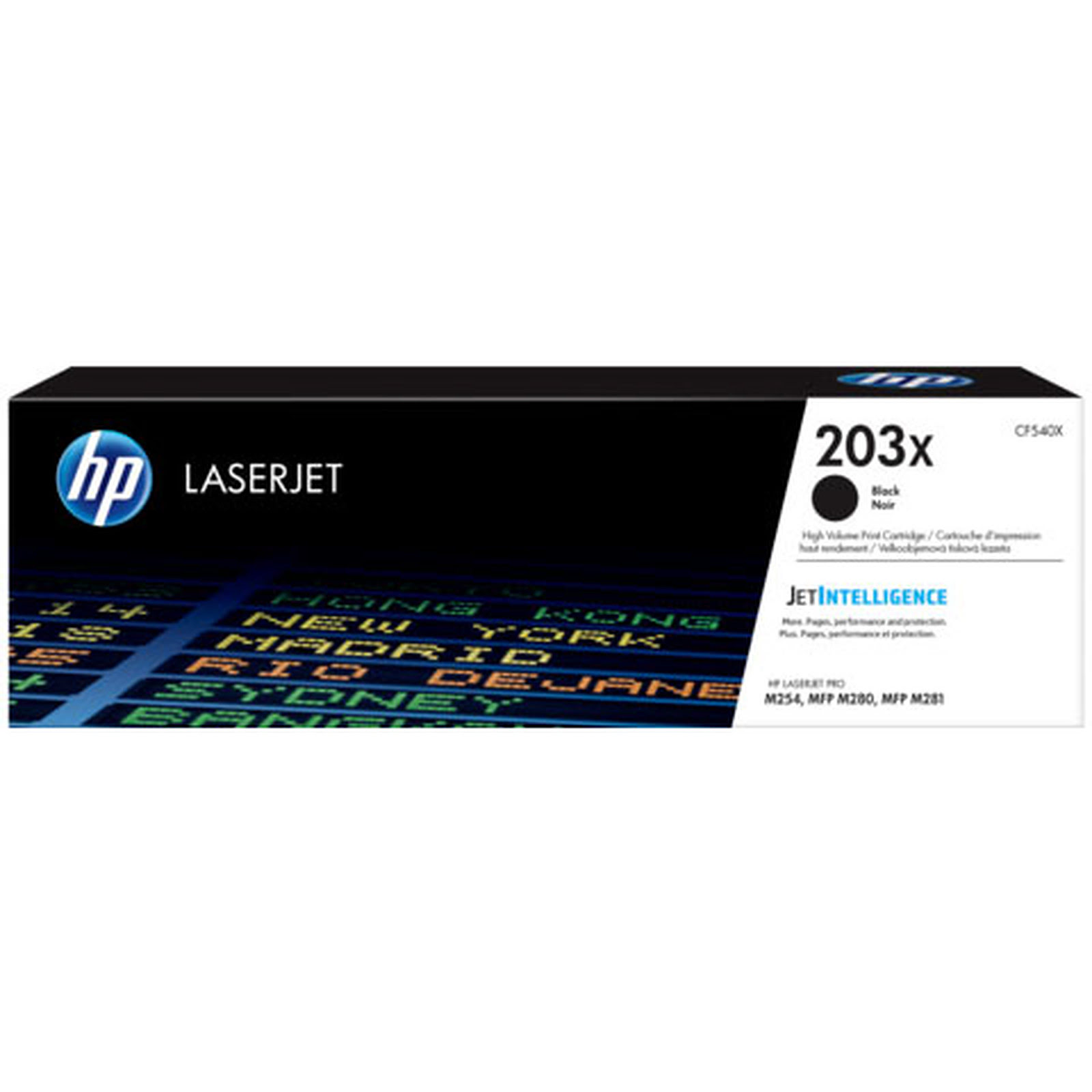Toner Noir 203X 3200 pages - CF540X pour imprimante Laser HP - 0
