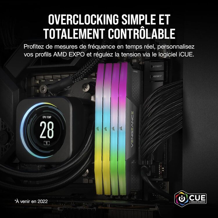 Corsair Vengeance RGB 32Go (2x16Go) DDR5 6000MHz - Mémoire PC Corsair sur Cybertek.fr - 4