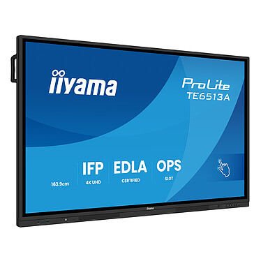 Iiyama TE6513A-B1AG - 64.5" 4K Tactile IPS 8ms Android 14 OS iiShare Wifi Bluetooth (TE6513A-B1AG) - Achat / Vente Affichage collaboratif sur Cybertek.fr - 2
