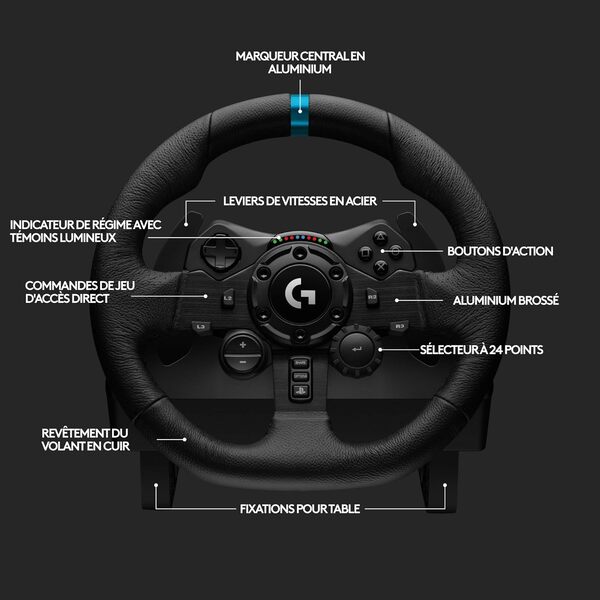 Logitech G923 Racing Wheel & Pedals - Périphérique de jeu - 2