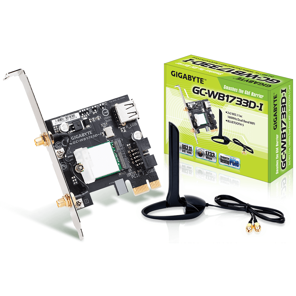 Gigabyte PCI-E BT5/WiFi AC - GC-WB1733D-I - Carte réseau Gigabyte