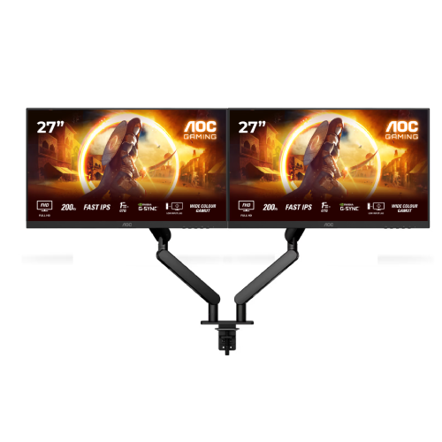 Ecran PC AOC 2 x 27G4HRE 27" FHD 200Hz Fast-IPS 1ms G-Sync + Double bras articulés Cybertek