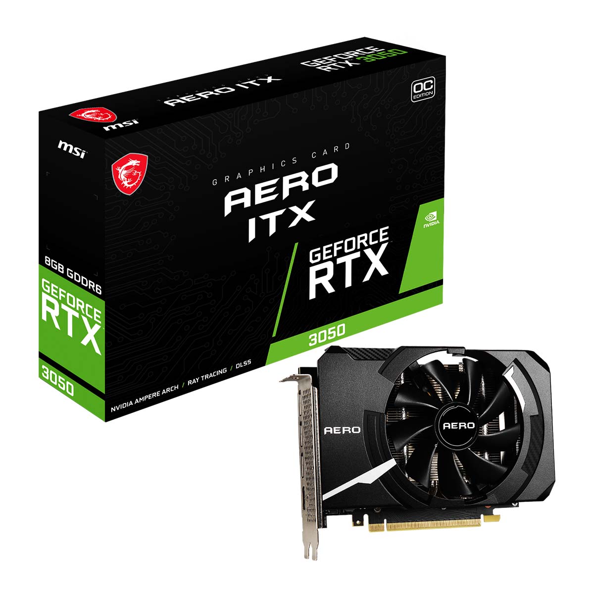 MSI RTX 3050 AERO ITX 8G OC LHR  - Carte graphique MSI - 0