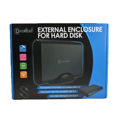Connectland USB3.1 pour DD 3.5" SATA - Gris Acier - Boîtier externe - 5