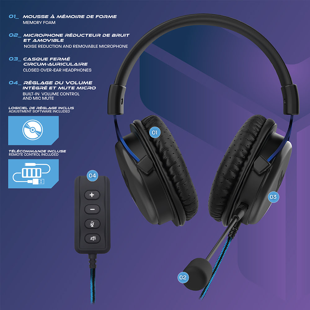 ELYTE HY-500 7.1 USB Gaming 7.1 Surround Noir - Micro-casque - 3