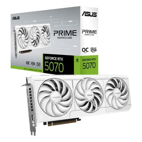 Asus PRIME GeForce RTX 5070 Blanc OC Edition 12GB GDDR7 - Carte graphique - 0