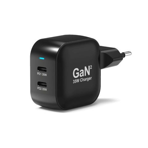 Chargeur mural 35W - 2 ports USB-C+Câble USB-C-2m - Accessoire téléphonie Port - 5