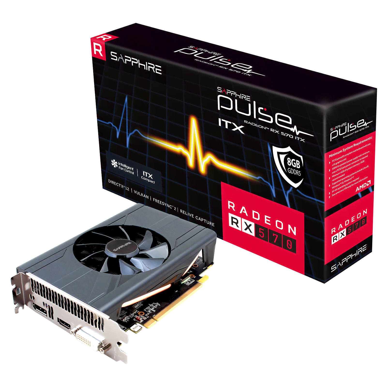 Sapphire Pulse RX 570 ITX 4G  - Carte graphique Sapphire - 0