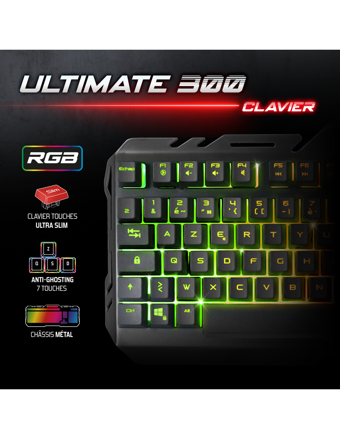 Spirit Of Gamer 4 en 1 Ultimate 300 - Clavier/Souris/Tapis/Casque (CLS-MKH300) - Achat / Vente Pack Peripheriques sur Cybertek.fr - 2