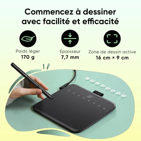 XPPEN Deco  640 5080LPI/6"/Noir - Tablette graphique XPPEN - 2