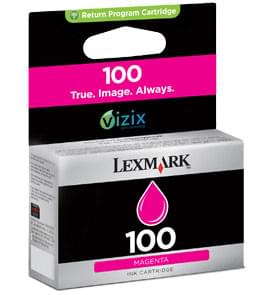 Cartouche N°100 Magenta 200p - 14N0901E pour imprimante Jet d'encre Lexmark - 0