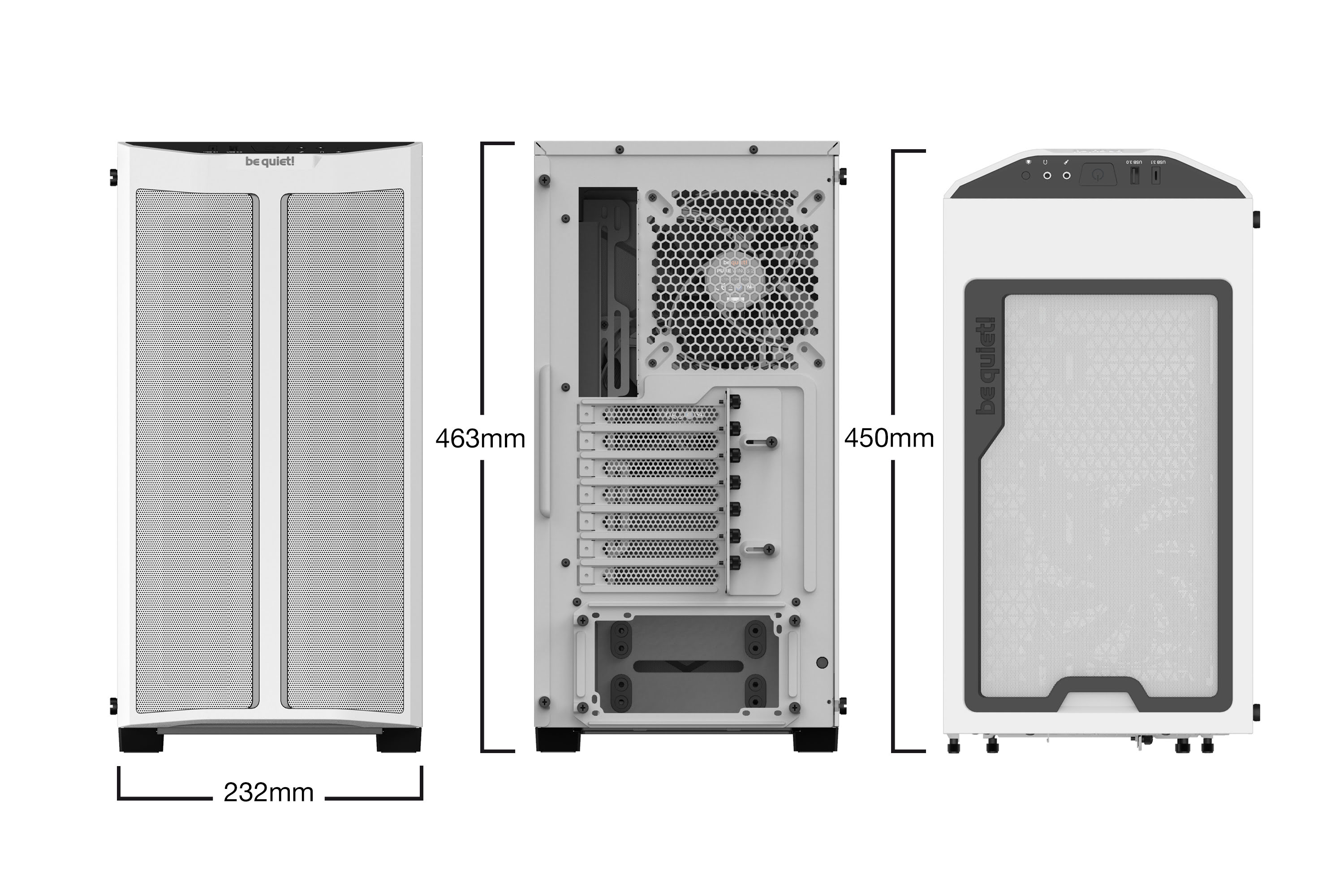 be quiet!  Pure Base 500DX White BGW38 Blanc - Boîtier PC - 4