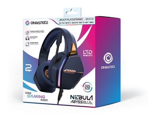 Oniverse Casque Nebula Stereo Bleu - Micro-casque - Cybertek.fr - 2