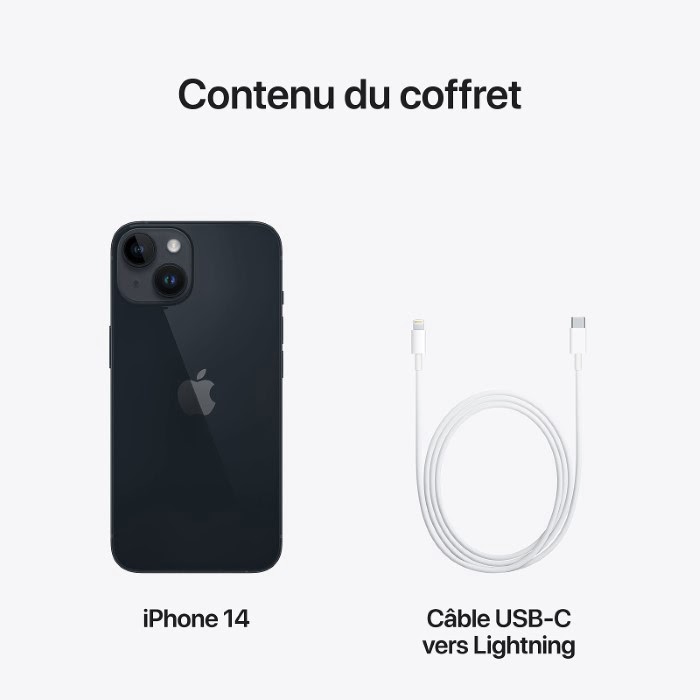 Apple iPhone 14 Gris sideral - 128 Go - Téléphonie Apple - 3