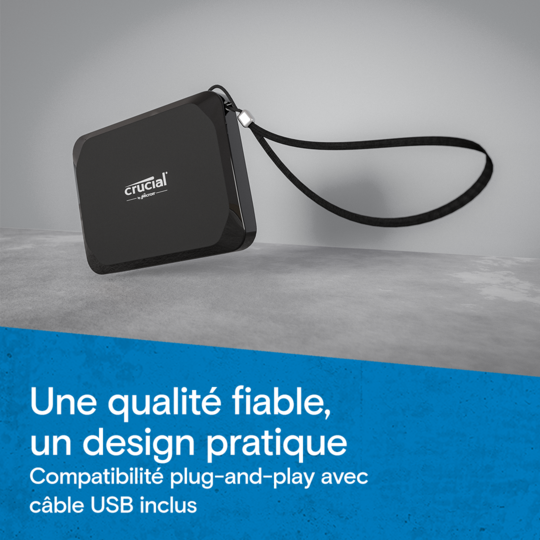 Crucial X9 2TB PORTABLE SSD - USB 3.2 Gen 2 (CT2000X9SSD9) - Achat / Vente Disque SSD externe sur Cybertek.fr - 4
