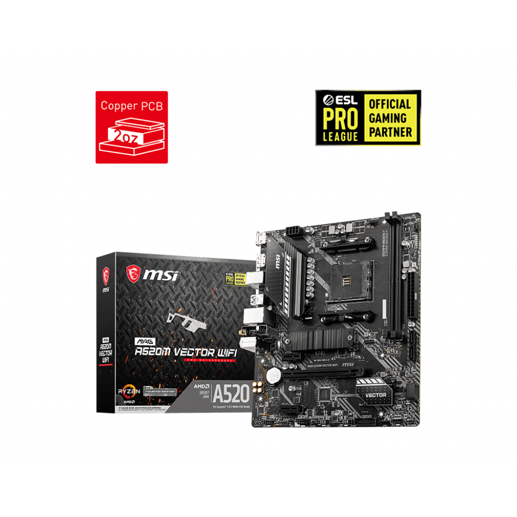 MSI MAG A520M VECTOR WIFI Micro-ATX  - Carte mère MSI - 0