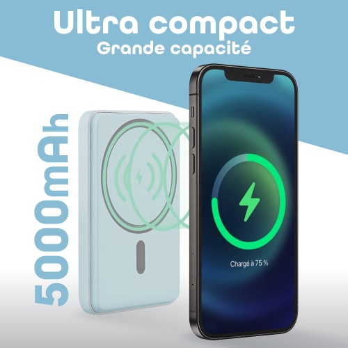 T'nB Powerbank USB-C - 5000 mAh - 20W - Bleu (PBUMAG5BL) - Achat / Vente Batterie Externe  sur Cybertek.fr - 3