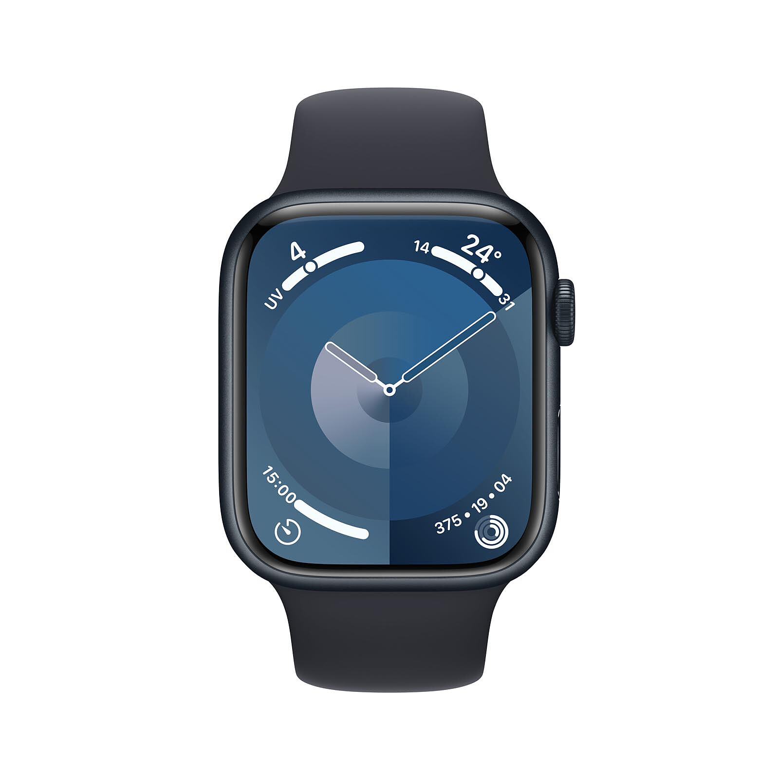 Apple Watch 9 GPS 45mm - S/M Sport Minuit (MR993QF/A) - Achat / Vente Objet connecté / Domotique sur Cybertek.fr - 0