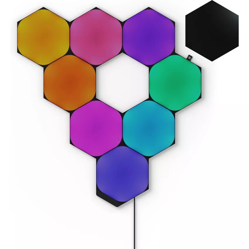 Nanoleaf Shapes Black Hexagons Starter Kit - 9 pièces (NL42-0102HX-9PK) - Achat / Vente Objet connecté / Domotique sur Cybertek.fr - 0